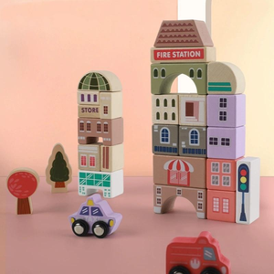 <span class=keywords><strong>Construction</strong></span> en <span class=keywords><strong>bois</strong></span> 115 pièces ville blocs <span class=keywords><strong>de</strong></span> <span class=keywords><strong>construction</strong></span> ensemble éducatif ludique empilable jouets pour enfants d'âge préscolaire pour les tout-petits - Product Image 2