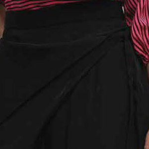 Pantalon décontracté taille haute à design enveloppant, coupe régulière, en tissu léger, pour adulte - Product Image 2