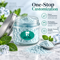 Poudre blanchissante pour les dents aromatisée à la menthe, personnalisée par OEM, nettoie la bouche, blanchit les dents, offre des propriétés antibactériennes, poudre dentaire