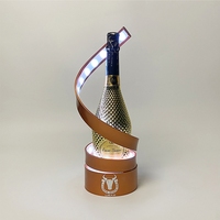 Présentoir à bouteilles LED VIP en métal doré avec télécommande, sept couleurs clignotantes, pour champagne, service de glorification, bar, fête, présentoirs