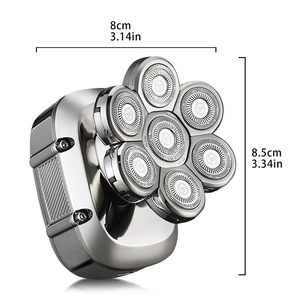 Máy cạo râu điện xoay 7 lưỡi bằng thép không gỉ, chống nước, sạc USB - Product Image 4