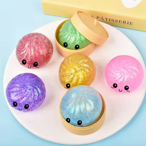 Jouet Squishy en forme de Baozi scintillant, coloré, anti-stress, sensoriel, à presser, jouet promotionnel - Product Image 5