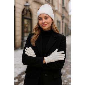 Guanti in Maglia Unisex Color Ecru Eld01 - Ecru - Product Image 3
