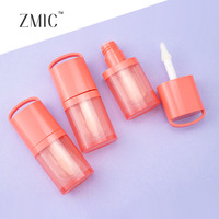 Tube de brillant à lèvres vide de 8 ml avec porte-clés, contenant plat transparent pour rouge à lèvres liquide avec applicateur, tube d'emballage cosmétique en plastique