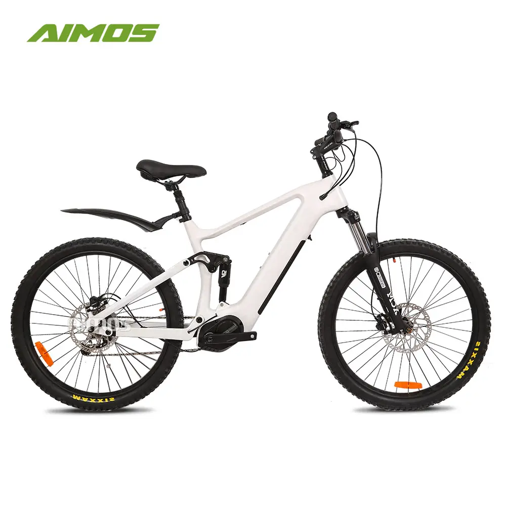 High speed 350W mid drive motor carbon fiber electric bike with mountain tire in light weight only 21kg