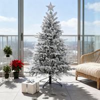 Arbre de Noël artificiel floqué pré-décoré avec ornements casse-noisette inclus arbre de Noël