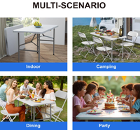 Table rectangulaire pliante en plastique portable HDPE 122CM de nouvelle conception pour banquet de fête intérieur extérieur