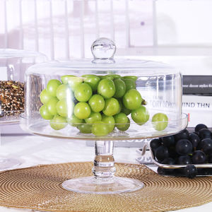 Vente en gros d'assiettes à collation écologiques personnalisées pour le thé de l'après-midi Couvercle en dôme pour gâteau <span class=keywords><strong>au</strong></span> <span class=keywords><strong>fromage</strong></span> en verre cristal transparent - Product Image 5