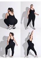 Combinaison sans manches pour femme en nylon et élasthanne, côtelée épaisse, extensible et douce, à dos ouvert et bretelles doubles fixes, pour le sport et la gym