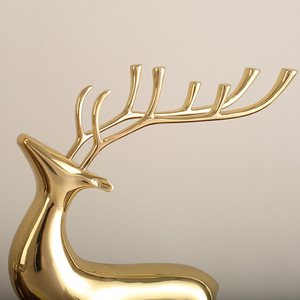 Juego de Figuras de Ciervos de Bronce, Decoración de Cobre para el Hogar, Adorno para Sala de Estar o Entrada, Regalo de Inauguración, Diseño Escénico - Product Image 2