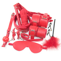10 ensembles Bondage noir Sexy cuir fétiche Bondage Kit chambre amusant sous le lit système de retenue Stimulation sexuelle