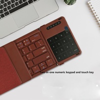 Mini clavier pliable BT sans fil ultra mince pavé tactile fonction numérique clavier de téléphone portable à double mode pour ordinateur
