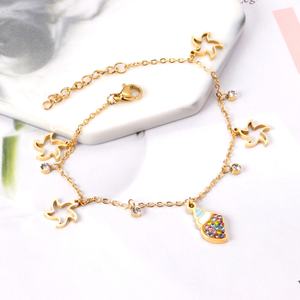 Bijoux de mode pour femmes, bracelet en acier inoxydable, charme plaqué or 18 carats, bracelets à chaîne pour femmes, bracelet géométrique - Product Image 2