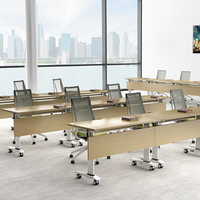 Table de conférence pliable au design moderne à roulettes bon prix Tables pliantes de réunion de bureau Matériau Mfc Bureau modulaire Bureau à domicile