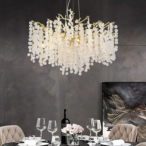 Lámpara Colgante de <span class=keywords><strong>Cristal</strong></span> LED de Metal Dorado Personalizada, Garantía de 3 Años, Ángulo de Haz de 360°, para Decoración de Dormitorio, Sala de Estar y Hotel - Product Image 1