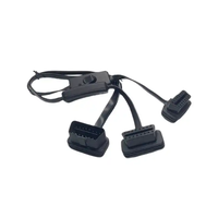 Câble OBD 30 cm plat mâle-femelle, rallonge OBD2 à angle droit, profil bas, avec interrupteur marche/arrêt