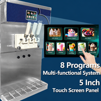 Machine à glace molle pour usine de boissons et boulangerie, 2+1 saveurs mélangées, double compresseur, 50L/H, machine à glace commerciale