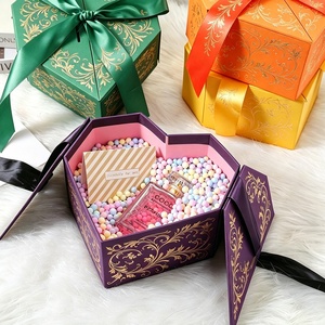 Caja de Regalo de Cartón con Forma de Corazón de Doble Puerta para el Día de San Valentín y Cumpleaños, Vacía, con Accesorios Estilo Ins - Product Image 5