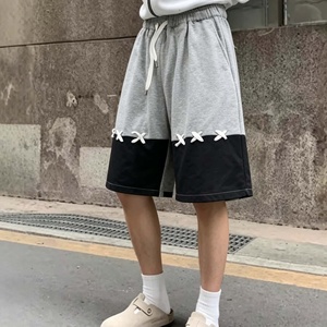 Shorts en coton 100% personnalisés OEM, à blocs de couleur, avec cordon de serrage à la taille, style décontracté pour hommes - Product Image 4