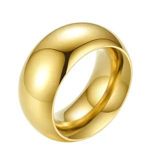 ขายส่ง 18กะรัตวงแหวน-2020ใหม่ล่าสุดที่มีคุณภาพสูง18พันชุบทองสแตนเลสโค้งกว้างแหวนโรคภูมิแพ้ฟรี R204057