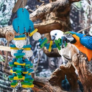 Juguetes para Loros, Juguete Masticable para Aves Grandes, Bloques Coloridos con Campanas, Regalo para Loros, Agapornis y Loros Grises Africanos - Product Image 1