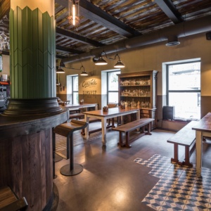Industrial Rustic Pub <b>Bar</b> Restaurant Interior Design Fitout Custom Solid Wood <b>Bar</b> Counter <b>Stool</b> Booth Shopfitting - Product Image 6