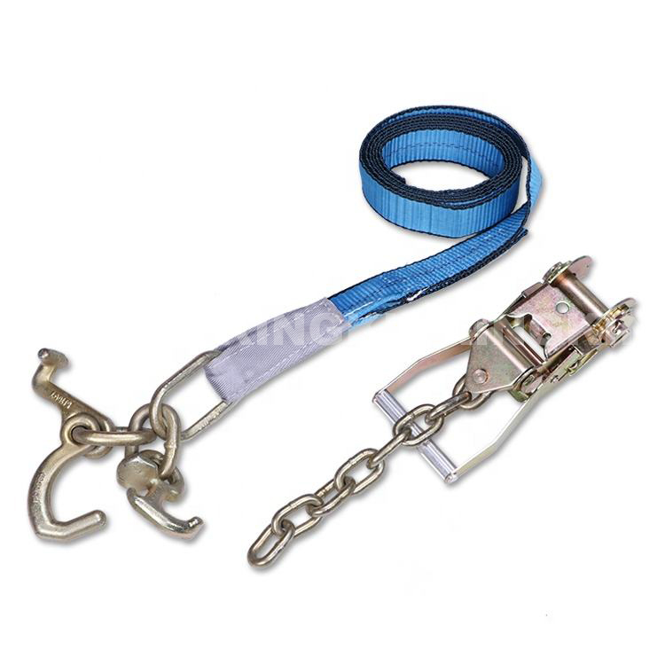 Kéo 2 "x8' Ratchet Chuỗi Cụm Tie Xuống với R T Nhỏ Gọn J Hooks