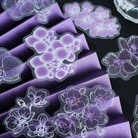 15 autocollants par paquet, série Ombres de fleurs, autocollants décoratifs floraux pour journal créatif DIY