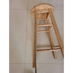 Ergonomic footstool with sturdy 4-leg design, natural brown backless round counter <b>stool</b>, <b>bamboo</b> <b>stool</b> for dining and kitchen - Product Image 3