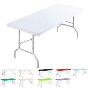 Manteles de Spandex Rectangulares para Exteriores al por Mayor, Cubiertas Elásticas Ajustables de Poliéster para Mesa, para el Hogar - Product Image 1