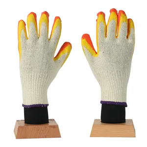 Wholesale Smooth Latex Coated Cotton Work Gloves Natural Rubber Coated Hand Gloves Cotton Lining