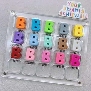 ลูกปัดอะคริลิกรูปตัวอักษรขนาด 6 มม. รูใหญ่ สำหรับตกแต่งรองเท้า ทำ DIY ขายส่งจำนวนมาก - Product Image 5