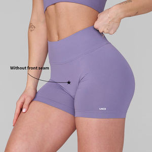 Pantalones cortos de Yoga de cintura alta para mujer de secado rápido personalizados Levantamiento de cadera Mujeres Gimnasio Fitness Booty Yoga Shorts Girl - Product Image 2