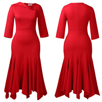 Nueva Falda de Cola de Pez Irregular para Mujer, Cintura Alta, Color Sólido, Vestido de Oficina