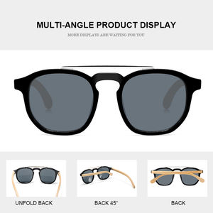 UV400ใส่แว่นกันแดดกรอบสะพานสองชั้นใส่ได้ทั้งชายและหญิงมีโลโก้ผลิตตามสั่งแว่นกันแดดกรอบคลาสสิกใหม่2024โรงงาน - Product Image 3