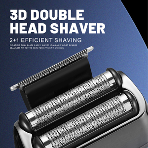 Máy cạo râu điện cầm tay cho nam, chống nước, có chức năng tỉa ria mép, lưỡi kép, sạc USB-C, không dây - Product Image 2