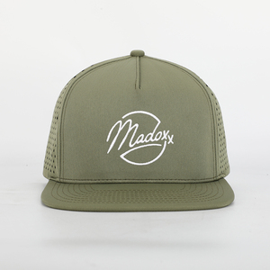 Tùy Chỉnh 5 Bảng Thêu Logo Quân Đội Màu Xanh Lá Cây Phẳng Bill <span class=keywords><strong>Hip</strong></span> <span class=keywords><strong>Hop</strong></span> Mũ Snapback Sang Trọng, Không Thấm Nước Laser Cắt Lỗ Đục Lỗ Hat - Product Image 2