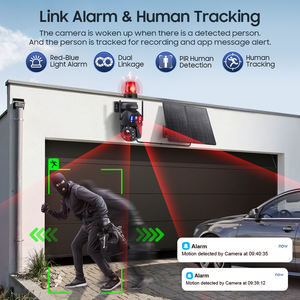 كاميرا شمسية 4G بعدستين بدقة 4K وتكبير 50X وقوة 20 واط مع تسجيل دائم وبطارية مدمجة 20000 مللي أمبير ومقاومة للماء IP66 وكاشف حركة مزدوج CCTV للأمن - Product Image 4