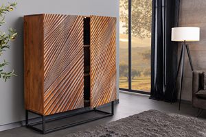 Credenza Moderna in Truciolato 100 x 120 cm (L x A) Marrone Nero con Motivo 3D per Soggiorno - Product Image 2