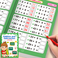 Cahier d'exercices d'arithmétique de base pour enfants : Addition et soustraction jusqu'à 100 – Cahier de pratique de mathématiques élémentaires