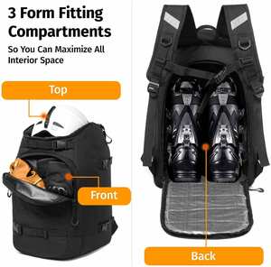 Ski Boot Bag <b>Backpack</b> Waterproof Ski and <b>Snowboard</b> Boots Travel Bag for Ski Helmet - Product Image 4