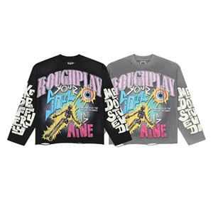 T-shirt à manches longues pour homme, tendance streetwear, imprimé numérique diamant, écologique, nouvelle collection RoughPlay - Product Image 1