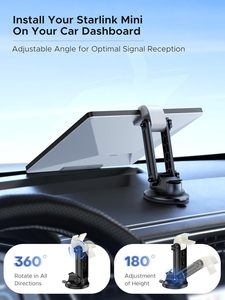 Kit de Montaje para Starlink Mini, para Tablero de Auto, Soporte Seguro con Ángulo Ajustable, Base de Succión Adhesiva, ABS Resistente - Product Image 2