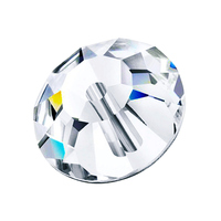 Verre sans plomb coupe à la machine pierre à coudre Loch couture strass perle Bling Strass forme ronde avec trou central