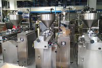 Machine d'emballage automatique verticale haute productivité pour petits sachets de liquides avec emballage et étiquetage pour miel, ketchup, shampoing