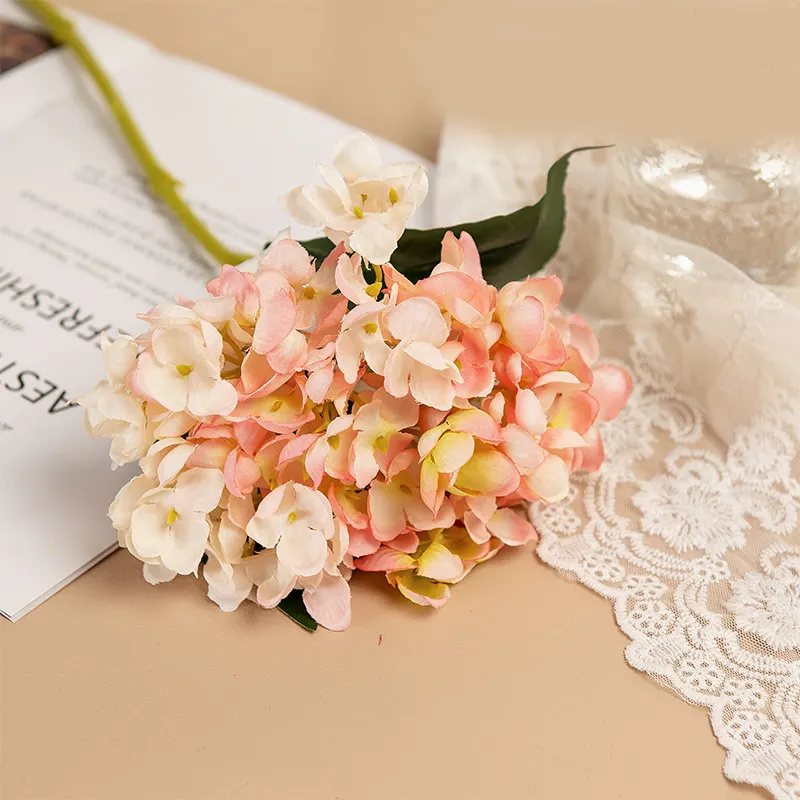 Kunstzijde Hortensia Bloemen Hoofden Met Stengels Bloeiende Nep Hortensia Bloemstukken Voor Thuis Bruiloft Decoratie