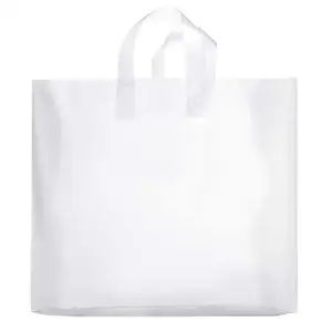 Plastik geschenkt üten Klare gefrostete Plastiktüten für kleine Unternehmen mit weichen Schlaufen griffen für Geschenke