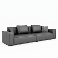 Ensemble de canapés de bureau en cuir moderne, canapé de réception exécutif, mobilier de bureau commercial de luxe