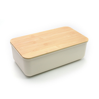 Boîte de rangement pour pain avec couvercle en bois, utilisable comme planche à découper, boîte à pain pour la cuisine