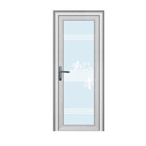 Porte da Bagno in Alluminio con Design in Vetro Fumé, Porte Interne Impermeabili e Resistenti all'<span class=keywords><strong>Acqua</strong></span>, Porte per Toilette Stile a Battente, Puertas De Madera - Product Image 1